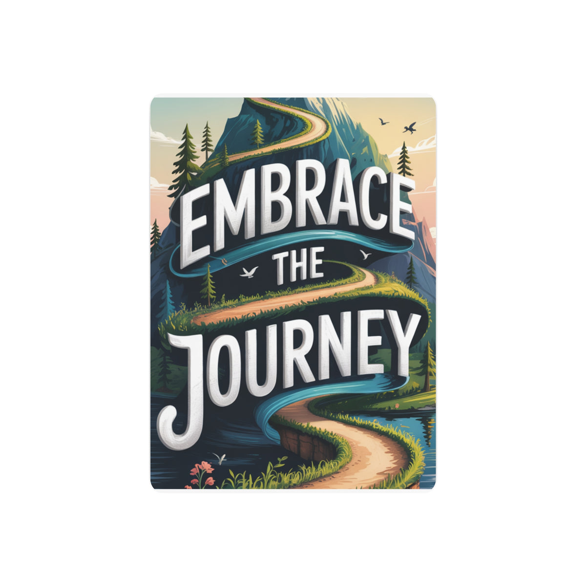 Embrace the Journey Serene Mountain Path Illustration