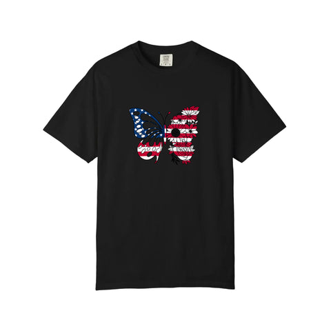 Comfort Colors® Patriotic Floral Butterfly Tee