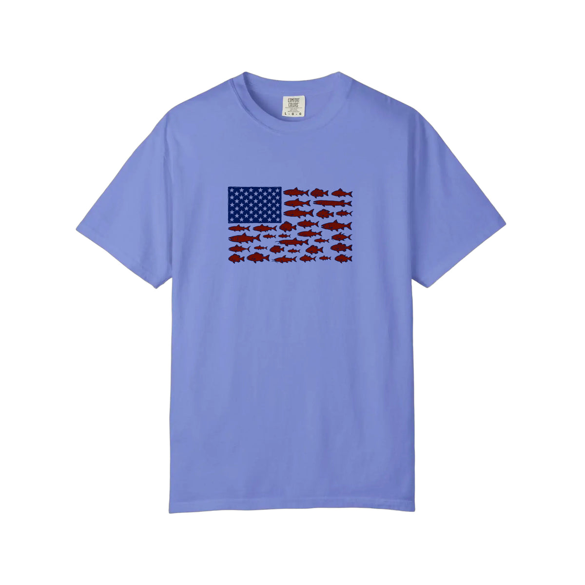 Comfort Colors® Stars And Stripes Fish Flag Tee