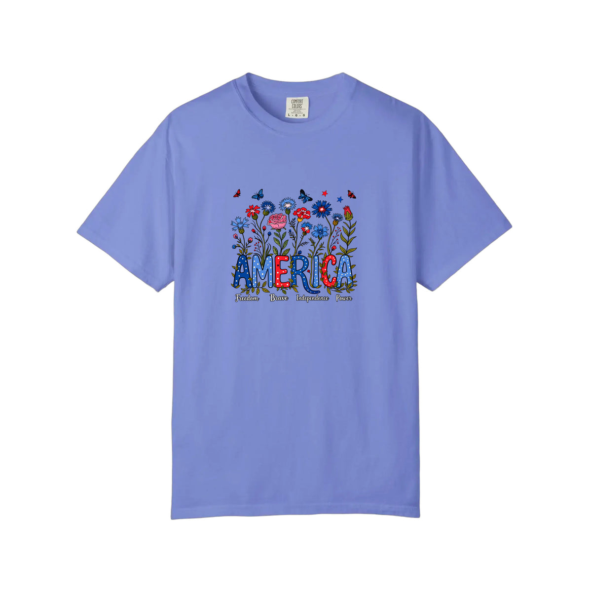 Comfort Colors® America Wildflowers Freedom Brave Tee
