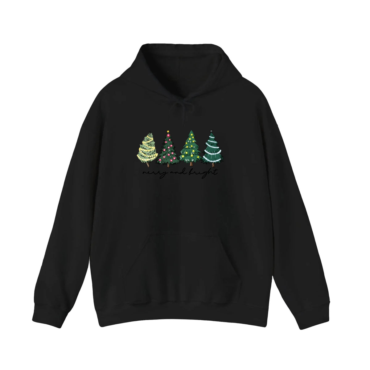 Merry And Bright Christmas Trees Hoodie
