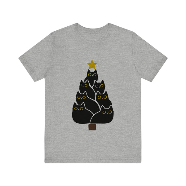 Black Cat Christmas Tree Quality Tee
