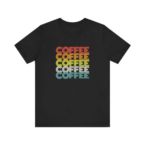 Retro Rainbow Coffee Stack Quality Tee