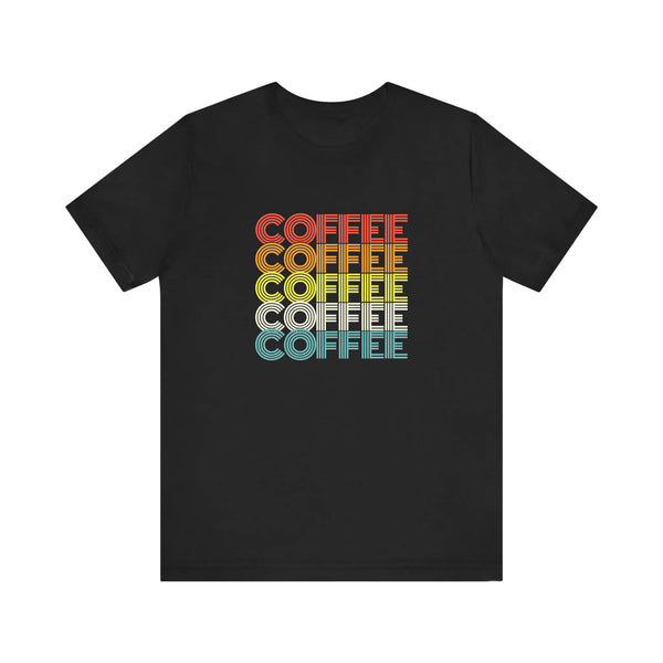 Retro Rainbow Coffee Stack Quality Tee
