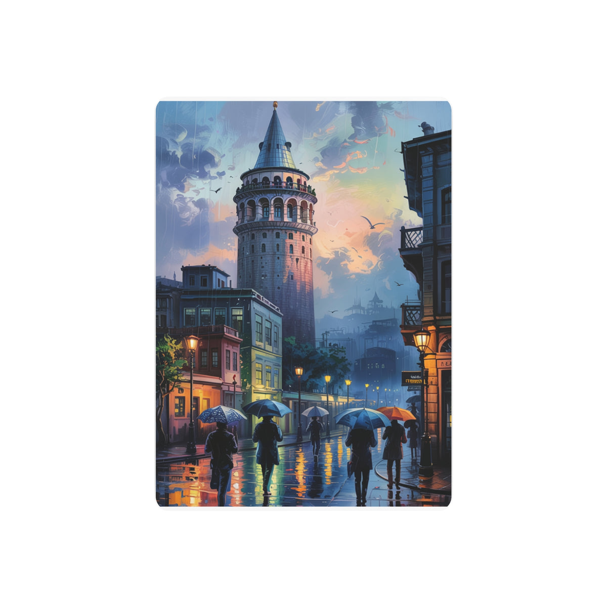 Twilight Over Galata Tower Rainy Stroll