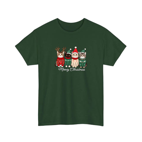 Meowy Christmas Sweater Cats Tee
