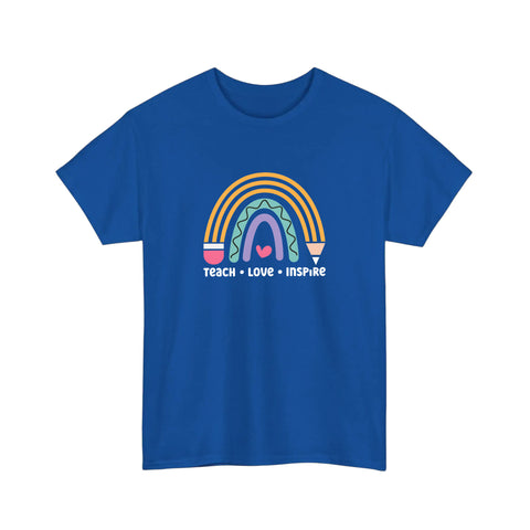Teach Love Inspire Pencil Rainbow Tee