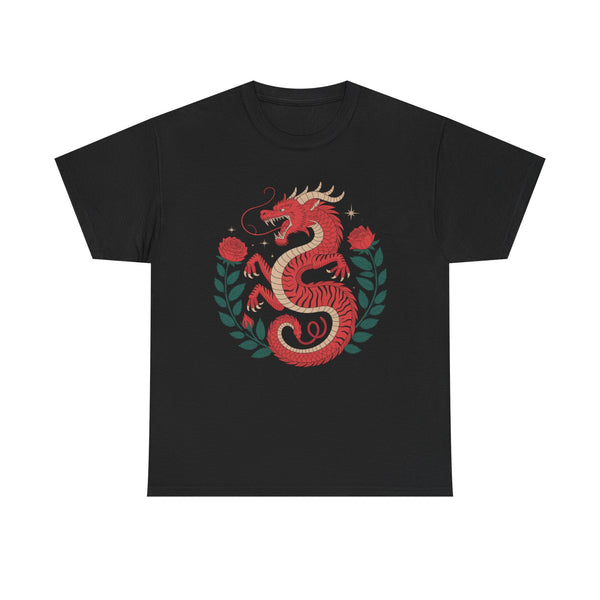Crimson Dragon & Rose Tee
