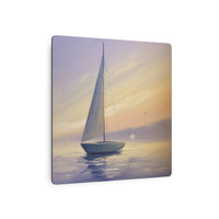 Silent Sail at Pastel Dawn on Glassy Sea