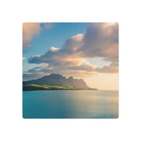 Golden Hour Over Serene Mountain Coastline