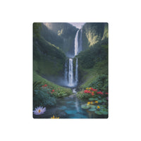 Dreamlike Cascades Above a Tranquil Lily Pond