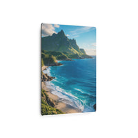 Sunlit Coastal Peaks and Turquoise Waters