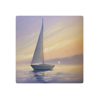 Silent Sail at Pastel Dawn on Glassy Sea