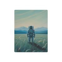 Solitary Astronaut in a Teal Alien Meadow