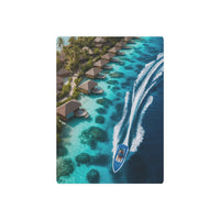 Aerial Escape Over Turquoise Lagoon and Villas