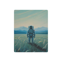 Solitary Astronaut in a Teal Alien Meadow