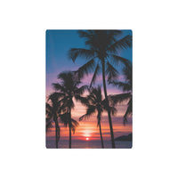 Tropical Sunset Silhouettes Over the Ocean