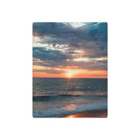 Almost Night Ocean Sunset Reflection on Shore