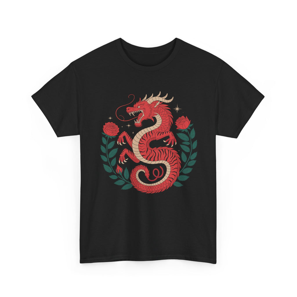 Crimson Dragon & Rose Tee