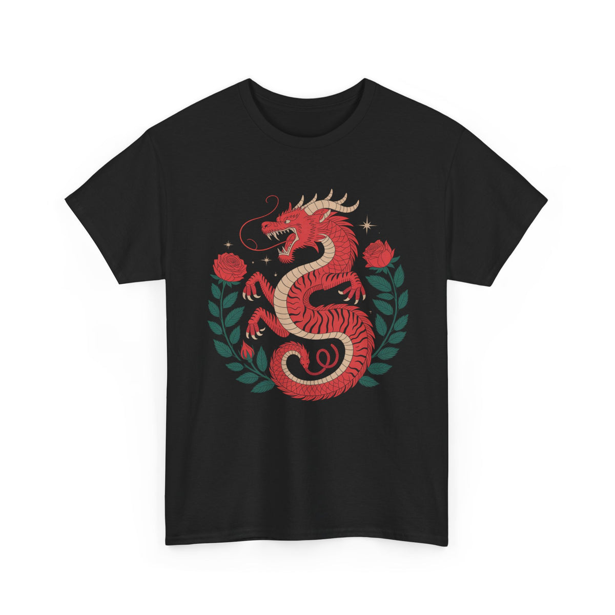Crimson Dragon & Rose Tee