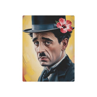 Melancholic Bowler Hat Portrait with Hibiscus