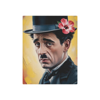 Melancholic Bowler Hat Portrait with Hibiscus
