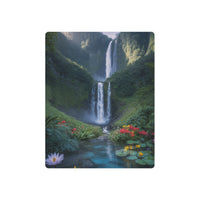 Dreamlike Cascades Above a Tranquil Lily Pond