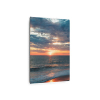 Almost Night Ocean Sunset Reflection on Shore