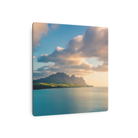 Golden Hour Over Serene Mountain Coastline
