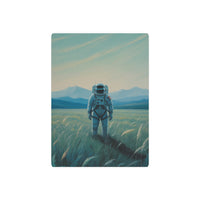 Solitary Astronaut in a Teal Alien Meadow