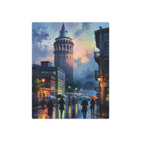 Twilight Over Galata Tower Rainy Stroll