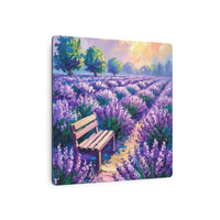 Lavender Bench at Sunset in Bloom
