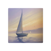 Silent Sail at Pastel Dawn on Glassy Sea