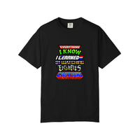 Comfort Colors® Everything I Know I Learned From 80s Cartoons Tee — Black