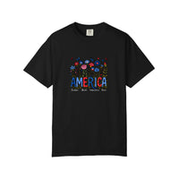 Comfort Colors® America Wildflowers Freedom Brave Tee — Black