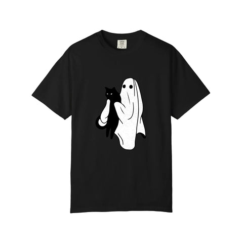 Comfort Colors® Ghost Holding A Black Cat Tee