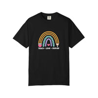 Comfort Colors® Teach Love Inspire Pencil Rainbow Tee — Black