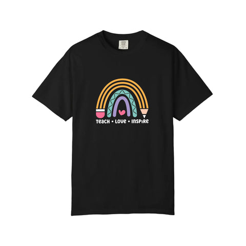 Comfort Colors® Teach Love Inspire Pencil Rainbow Tee