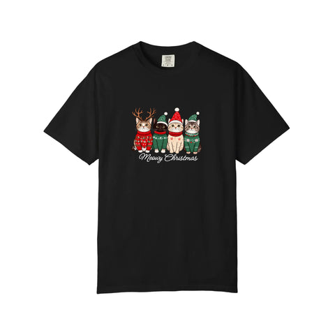 Comfort Colors® Meowy Christmas Sweater Cats Tee