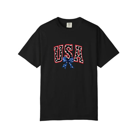 Comfort Colors® USA Varsity Star Bow Tee