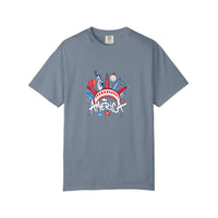 Comfort Colors® America Liberty Crown Graffiti Tee — Blue Jean