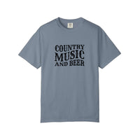 Comfort Colors® Country Music And Beer Tee — Blue Jean