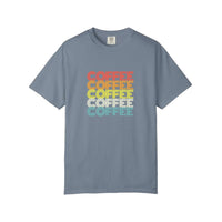 Comfort Colors® Retro Rainbow Coffee Stack Tee — Blue Jean