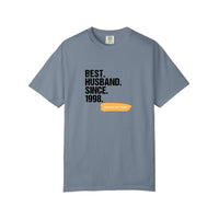 Comfort Colors® best_husband_dark print Tee — Blue Jean