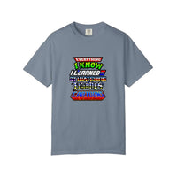 Comfort Colors® Everything I Know I Learned From 80s Cartoons Tee — Blue Jean