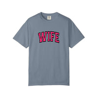Comfort Colors® Wife Varsity Arch Tee — Blue Jean