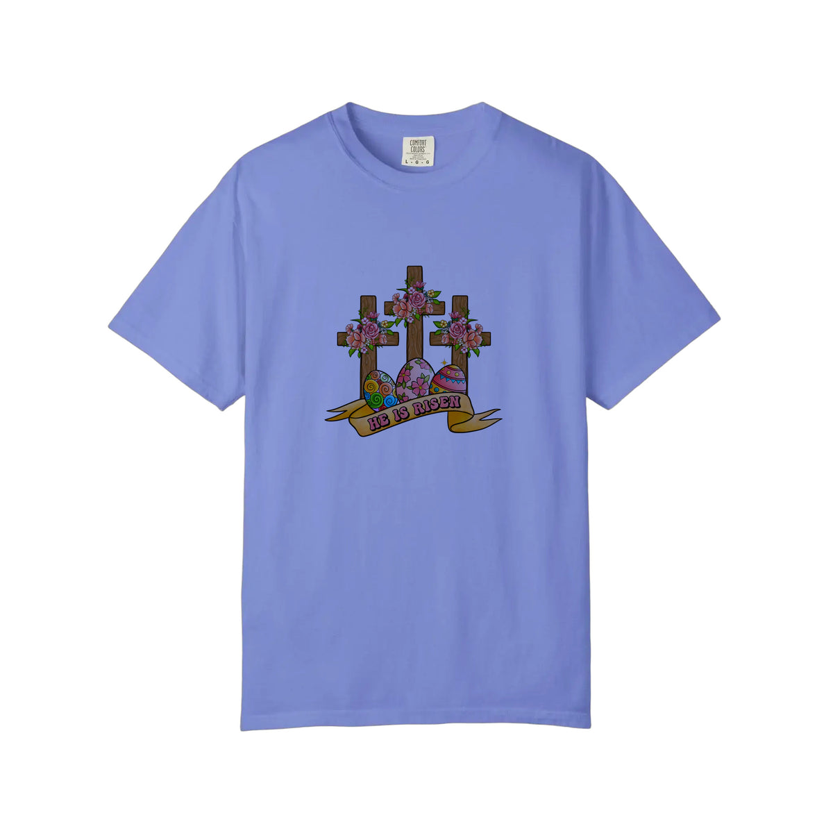 Comfort Colors® He Is Risen Floral Crosses Tee
