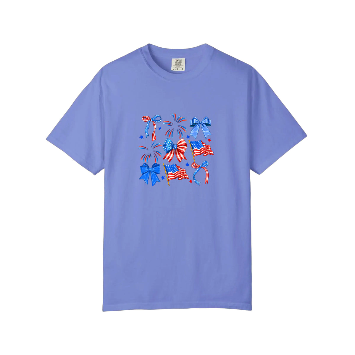 Comfort Colors® Patriotic Bows And Flags Tee