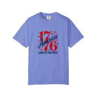 Comfort Colors® America 1776 Land Of The Free Tee — Flo Blue