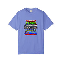 Comfort Colors® Everything I Know I Learned From 80s Cartoons Tee — Flo Blue
